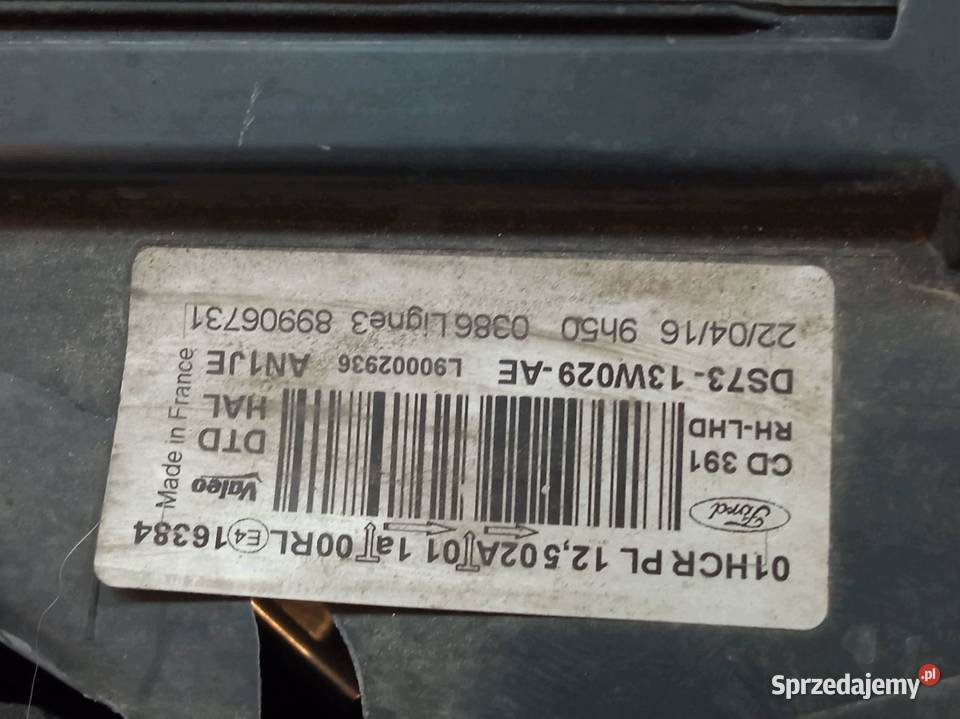 LAMPA PRZÓD PRAWA SOCZEWKA EUROPA DS7313W029AE Lampy przednie świętokrzyskie