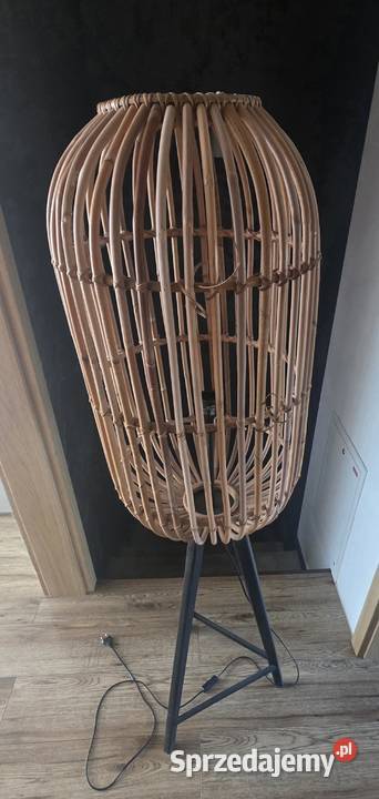 Lampa podłogowa ratanowa Wyry