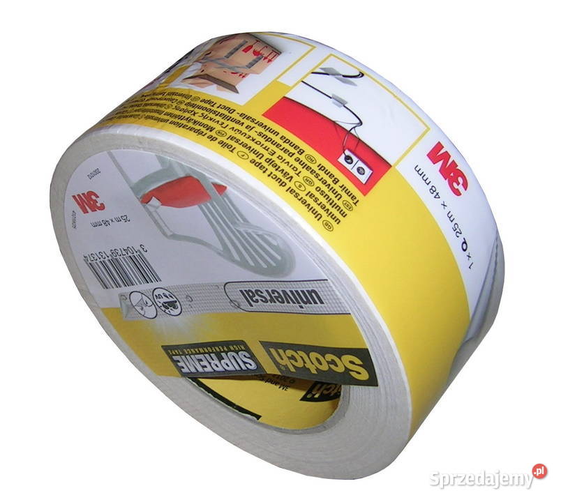 Taśma klejąca wodoodporna 48mm 25m biała 3M Wyszków