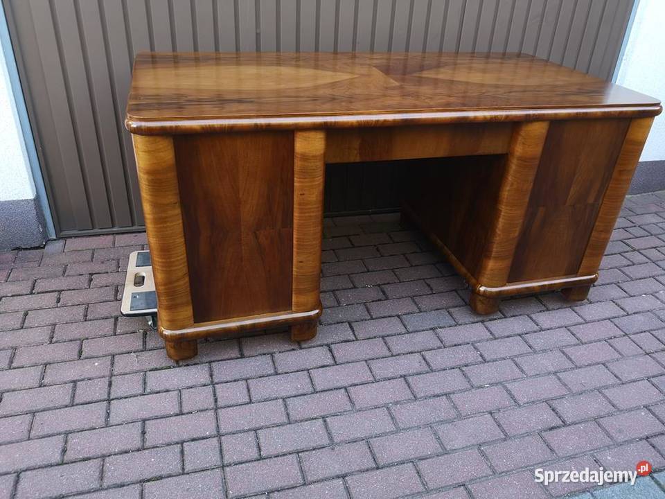 Biurko ARTDECO Orzech Stare Antyk Dwustronne wielkopolskie Swarzędz
