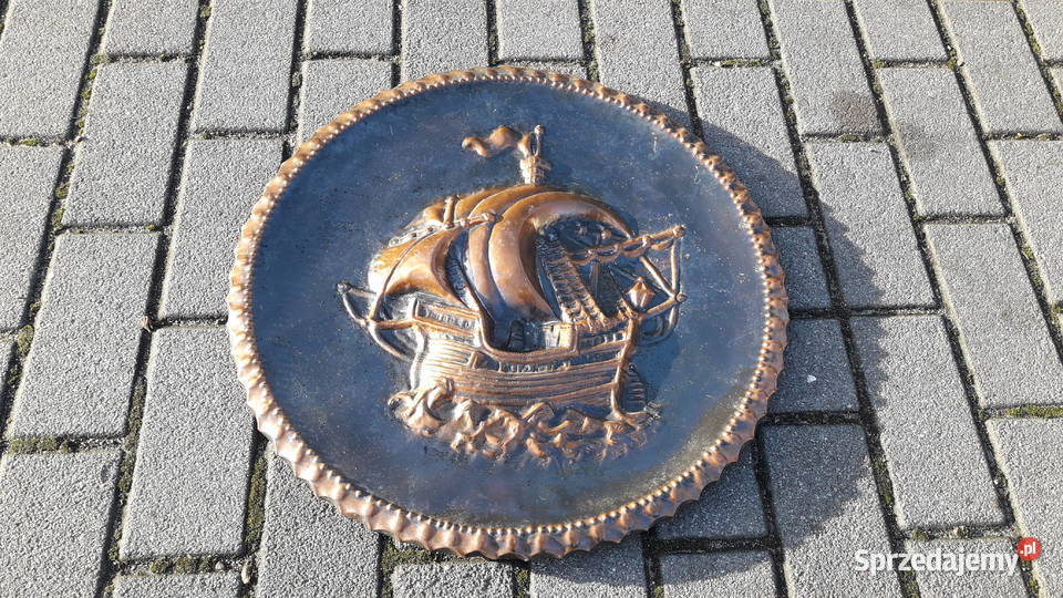 Stary miedzioryt PRL statek żąglowiec Gdańsk Gdynia sprzedam