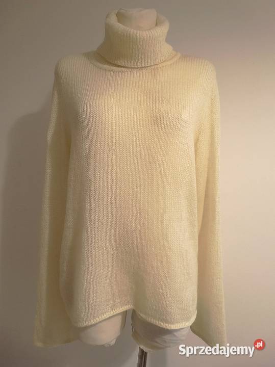 Sweter z Golfem Moherowy Mohair Kid Wełniany Łomża