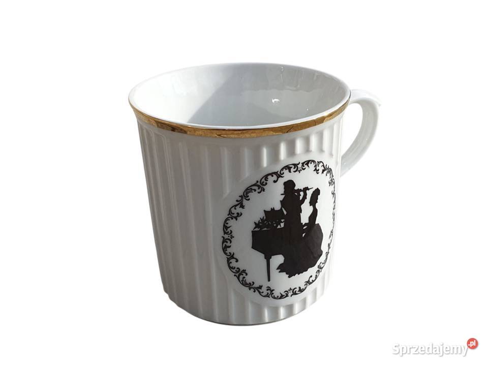 Stary porcelanowy komplet sześciu kubków śląskie Cieszyn