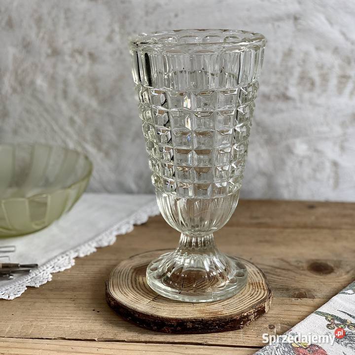 Wazon Hortensja H23201 szkło PRL Porcelana i szkło Myszków