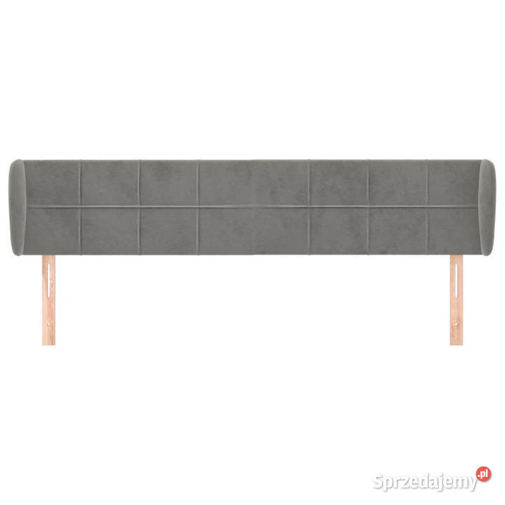 Zagłówek uszak jasnoszary 183x23x7888 aksamitny mazowieckie