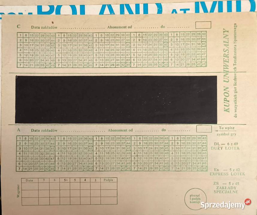 Unikat kolekcjonerski kupon totalizatora czysty Gliwice
