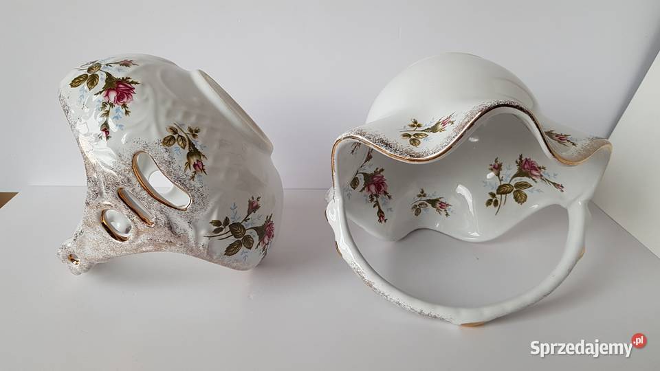 Zestaw porcelanowy koszyczek x2 róża Chodzież Dąbrowa Górnicza sprzedam