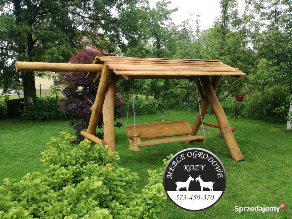 PROMOCJA Huśtawka drewniana z grubych bali plac małopolskie Zator sprzedam