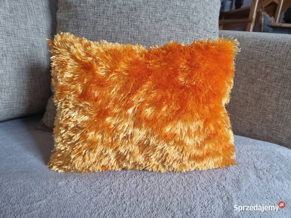 Pomarańczowa włochata poduszka 25x35 Nowa pomarańczowy Warszawa