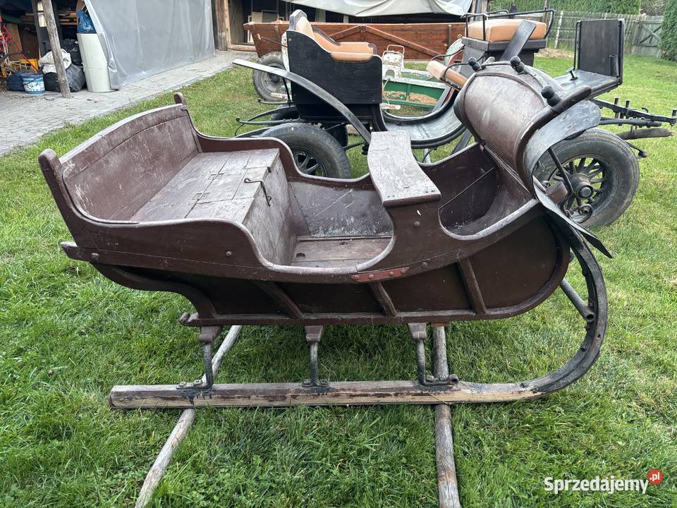 Zabytkowe oryginalne sanie z Podlasia ponad 100 Rękodzieło lubelskie Biłgoraj