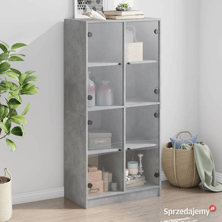 Szafka z drzwiczkami szarość betonu 68x37x142 Warszawa