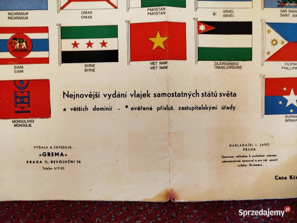 Plakat flagi państw łata 195052