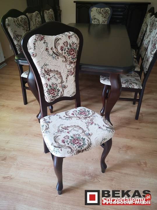 Duży Stół i 12 Krzeseł STylowy Komplet Mebli do 100cm Łowicz