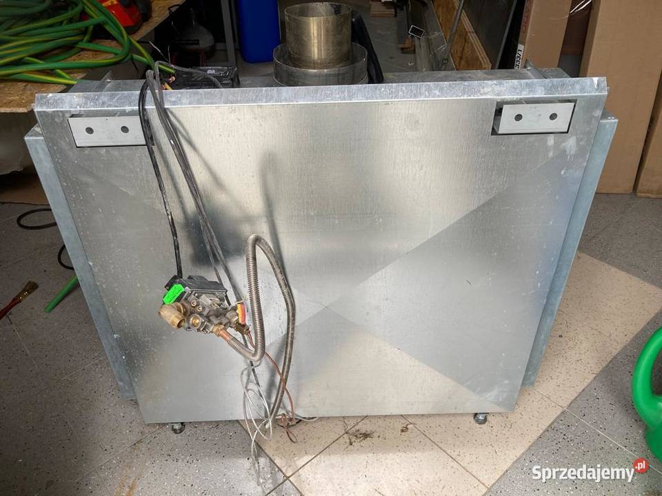 Kominek Gazowy DRU duża szyba imitacja drzewa Piasek