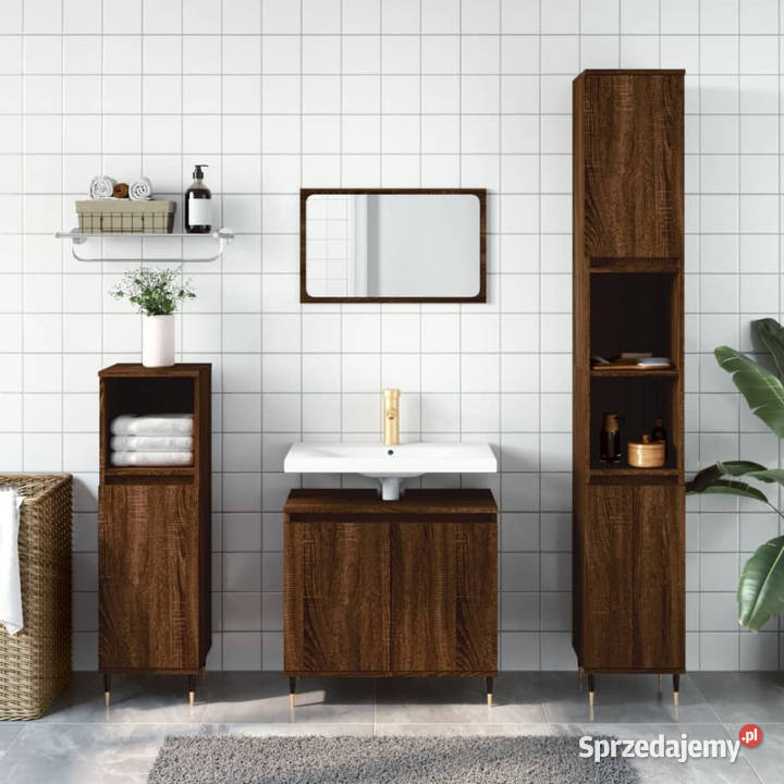 Szafka łazienkowa brązowy dąb 58x33x60 WM831579 Warszawa