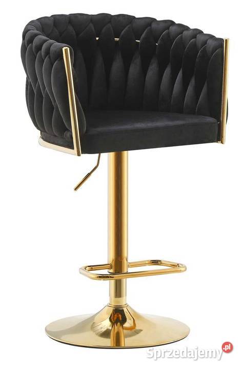 Obrotowy Hoker Tapicerowany RosaB Czarny Wysyłka Krzesła wielkopolskie Tarchały Małe