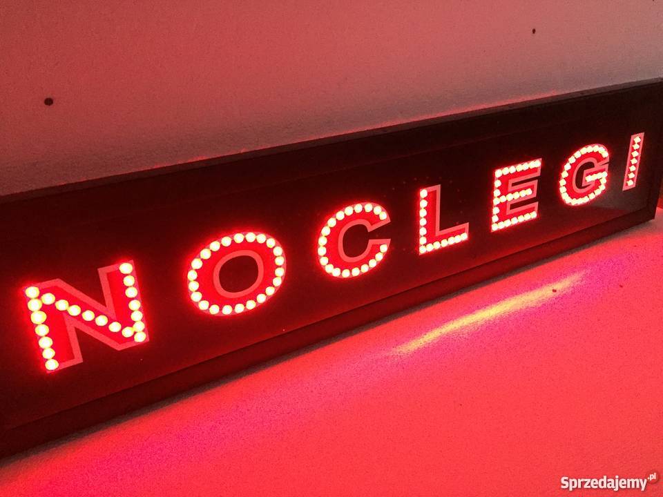 Reklama LED NOCLEGI 90x20 zewnętrzna mazowieckie Pomiechówek