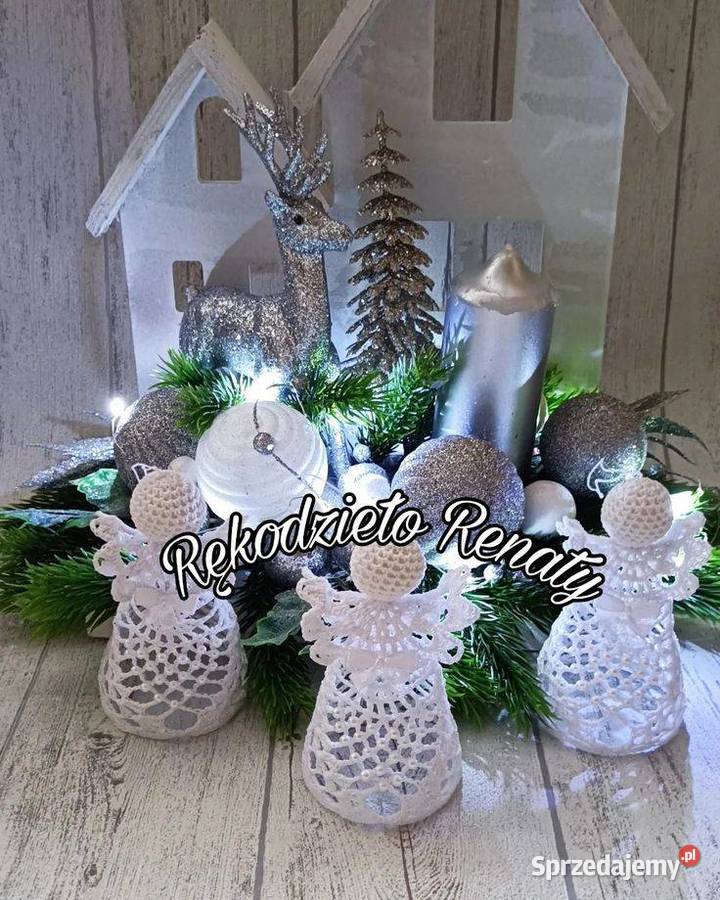 Szydełkowe aniołki rękodzieło chrzest komunia Wałbrzych