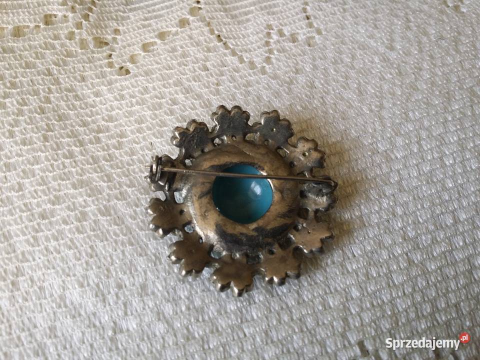 Stara broszka turkusowy kwiat małopolskie Ochojno sprzedam