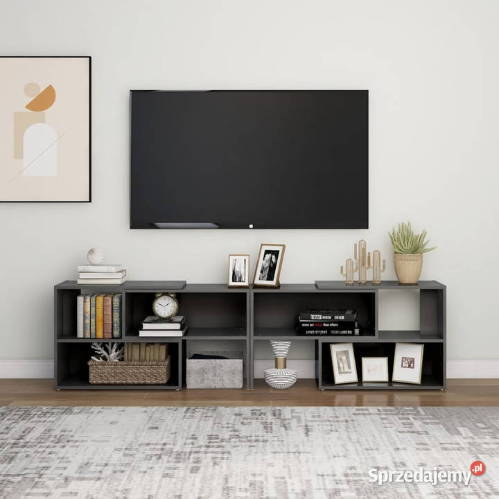 Szafka pod TV szara wysoki połysk 149x30x52 Warszawa