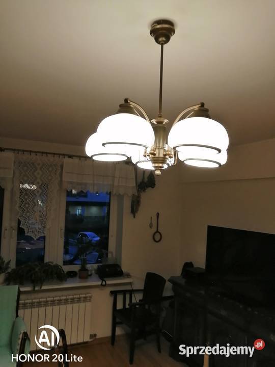 Żyrandol mosiężny 5 ramienny łódzkie sprzedam
