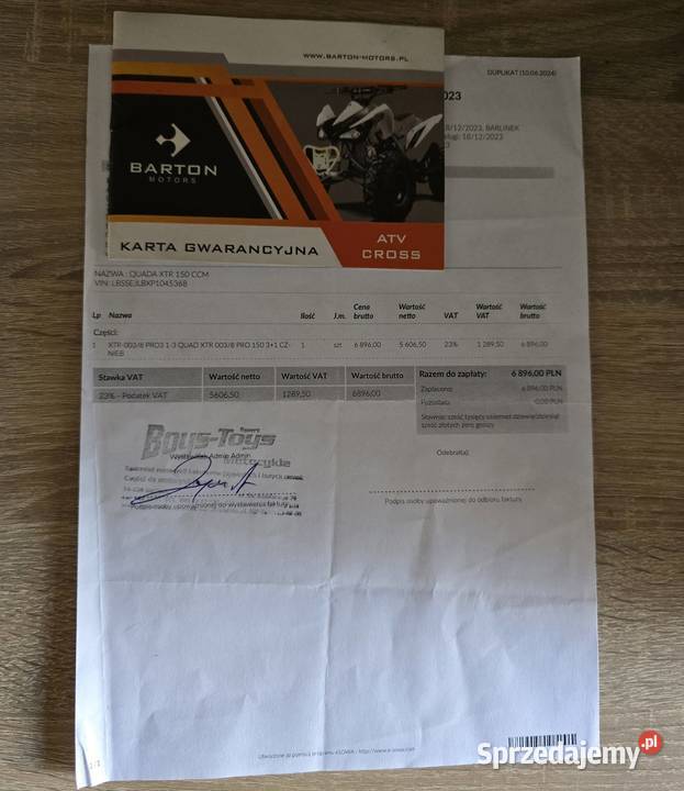 Quad XTR Hurricane 150cc 125cc 2024r Duża Rama z Kruszwica