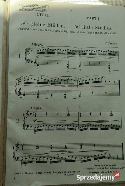 Carl czernys śpiewnik nuty 1916 antyk pomorskie Gdańsk