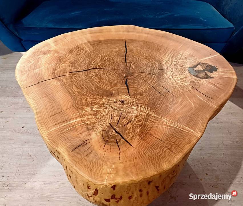 Stolik kawowy 98x98 plaster drewna loft ława Śrem
