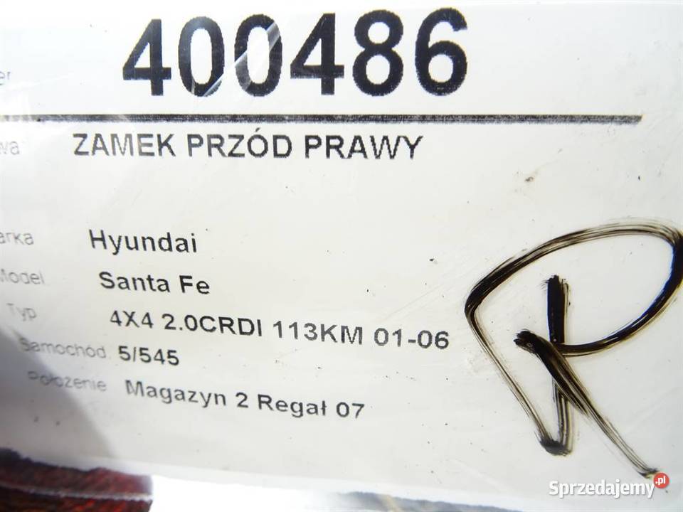 ZAMEK PRZÓD PRAWY HYUNDAI SANTE FE I Terenowy podkarpackie