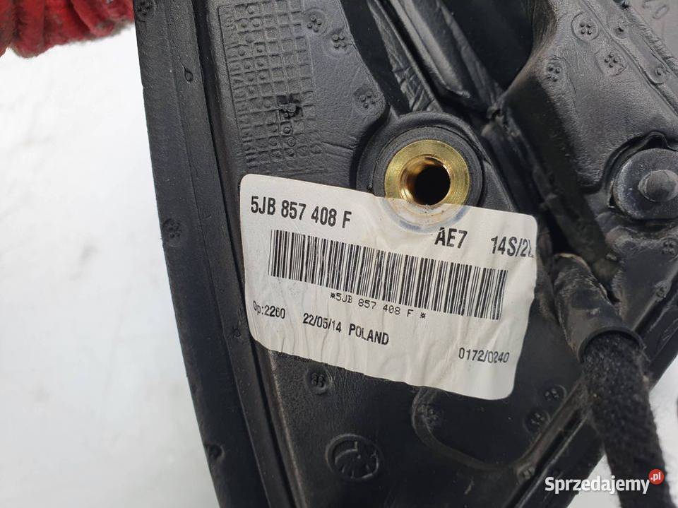 LUSTERKO PRAWE SKODA RAPID LF7Y 5PIN osobowe Lipno