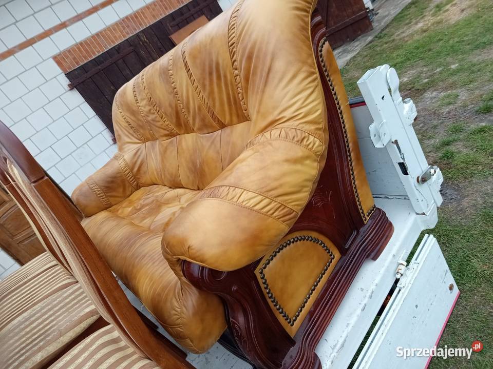 Kanapa skórzana 3osobowa 130x230 mazowieckie Wielgie