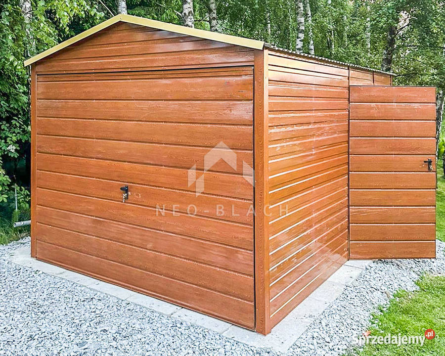 Garaż Blaszany Schowek 3x4m Brama Uchylna Drzwi