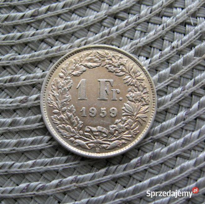 Szwajcaria 1 Frank 1959r SREBRO