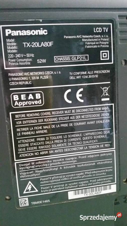 Telewizor LCD PANASONIC Viera TX20LA80F TV i Video Puławy