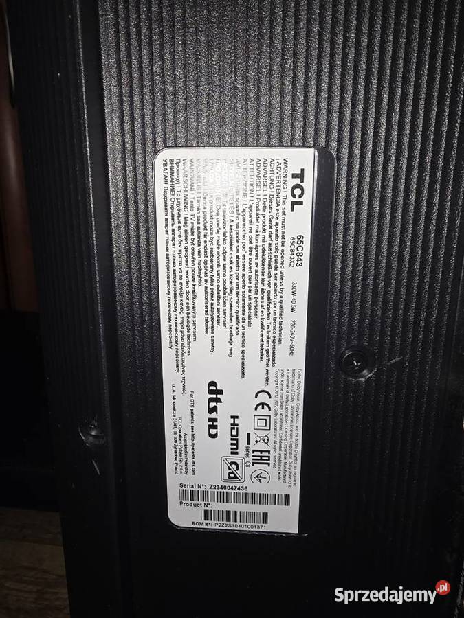Telewizor TCL 65C845 65 MINILED 4K 144Hz Google Rabka-Zdrój sprzedam