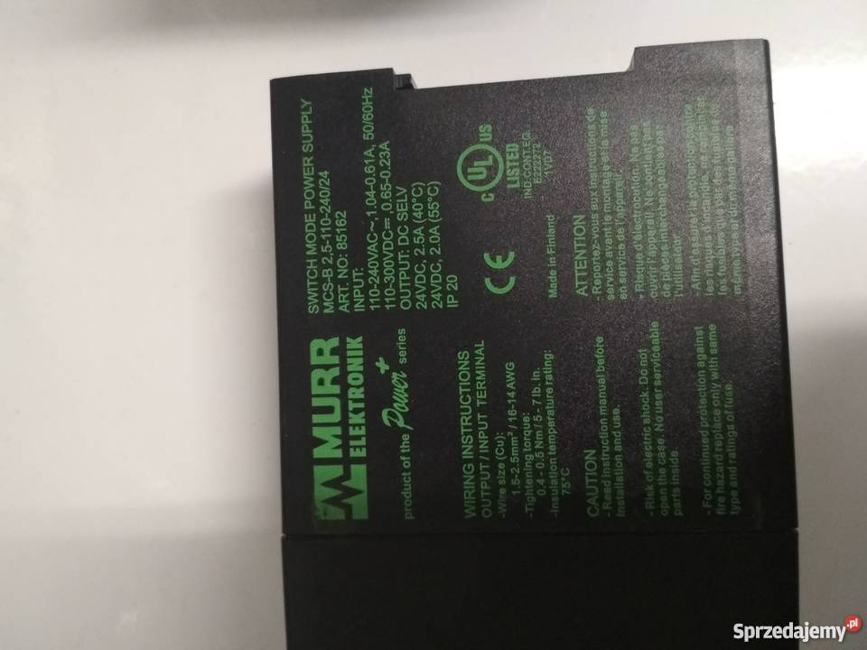Murr Elektronik Zasilacz MSC b 25 110 230 24 Pozostałe