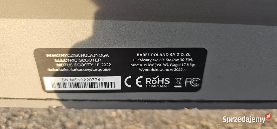 Hulajnoga elektryczna Motus Scooty 10 2022 Jaworze