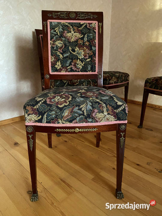 Antyk 4 Krzesła Empire Lwie Łapy Okres