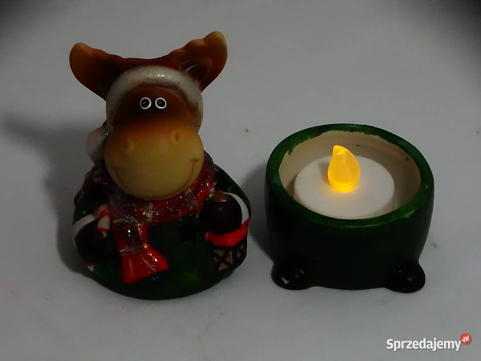 Zimowa figurka lampion porcelanowy dekoracja Biłgoraj