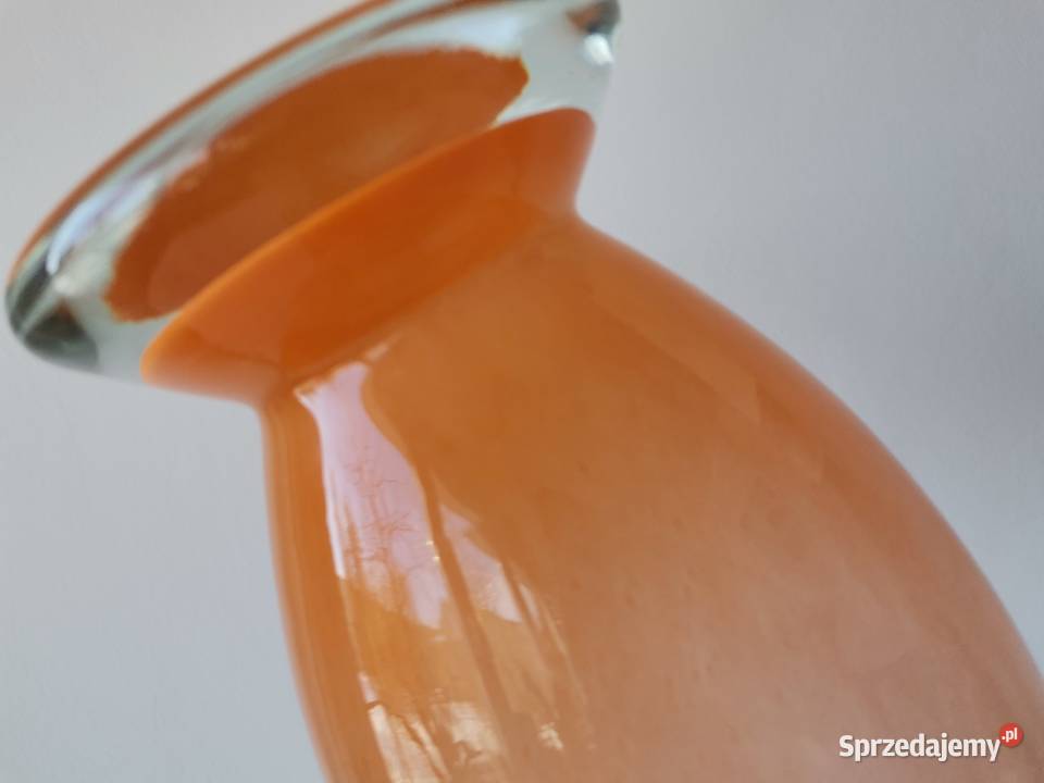 Stary pomarańczowy wazon design PRL Porcelana i szkło Katowice sprzedam