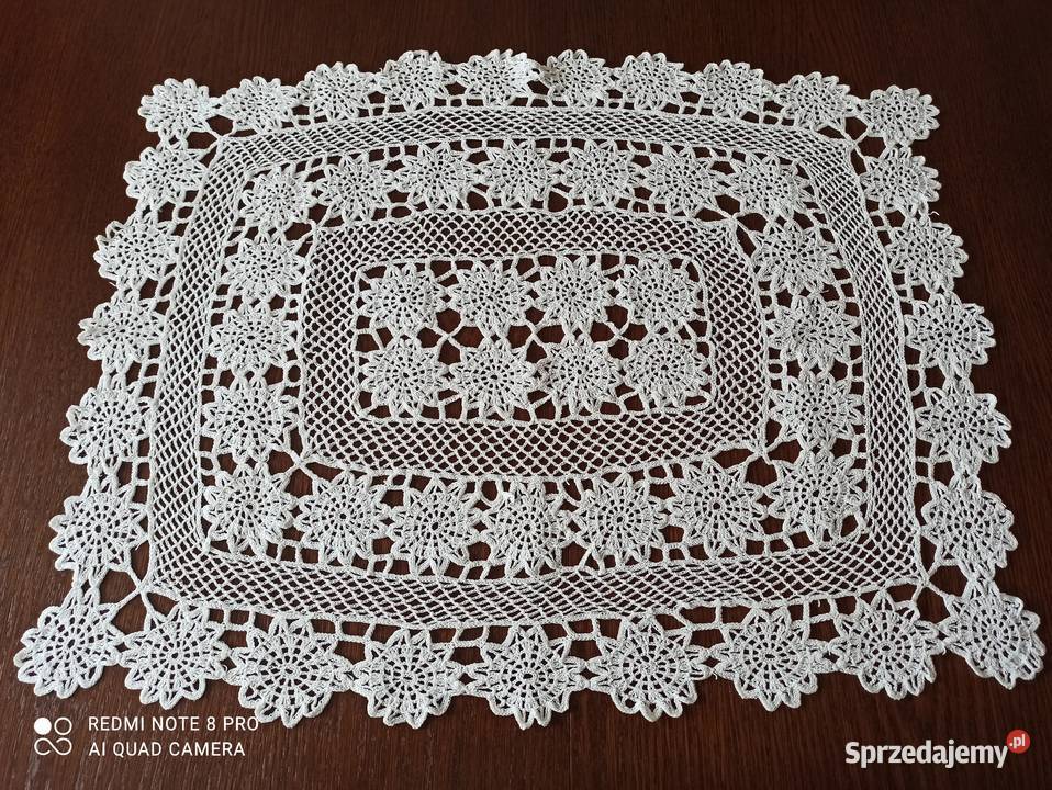Serweta ręcznie robiona biały Białystok sprzedam