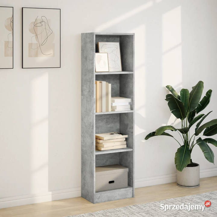 Regał szarość betonu 40x24x143 materiał Warszawa