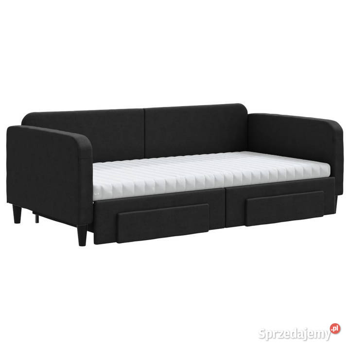 Sofa rozsuwana z szufladami czarna 100x200 Warszawa sprzedam