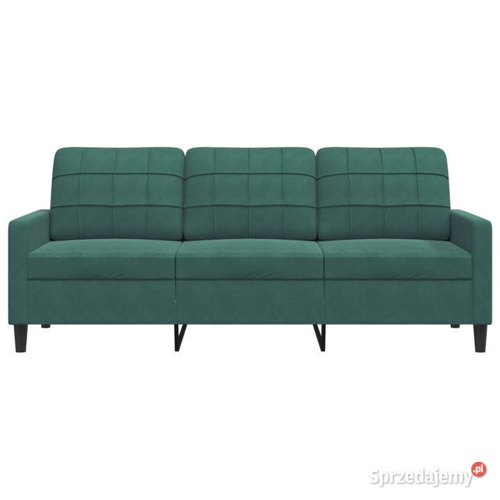 Sofa 3osobowa ciemnozielony 180 obita aksamitem Warszawa sprzedam