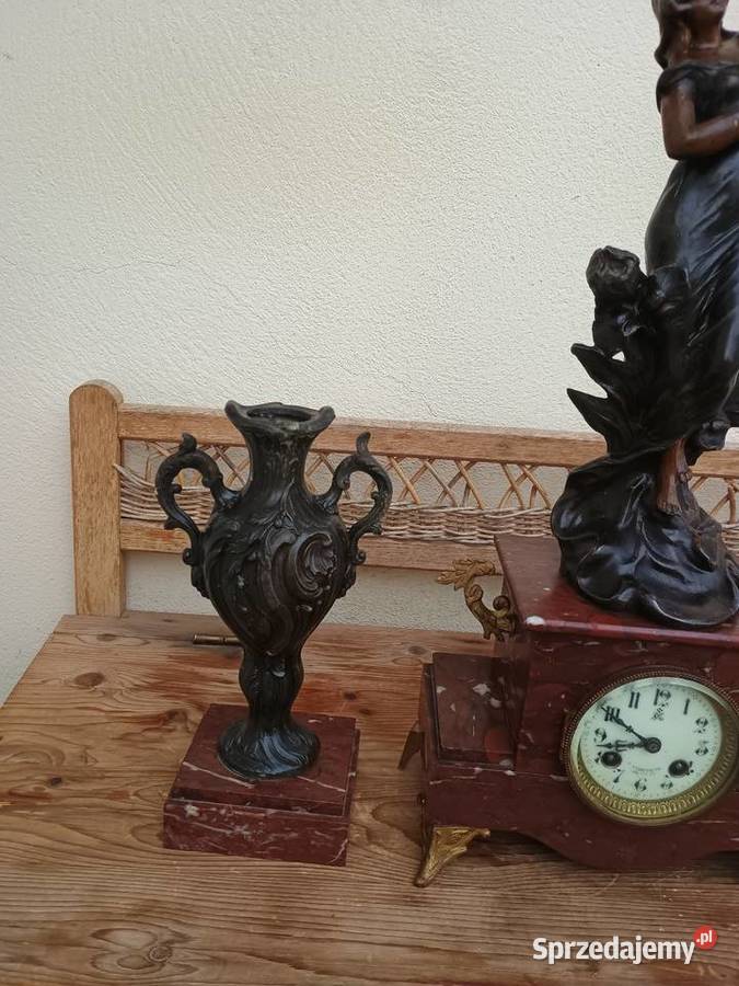 Kominkowy zegar francuski z dwoma dostawkami Rzeszów