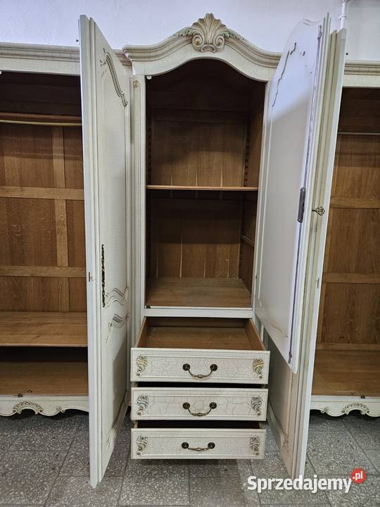 Duża francuska szafa Ludwikowska biała 300 Nowy Sącz