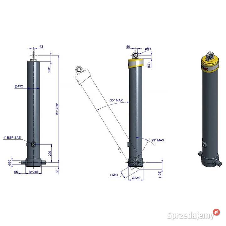 Siłownik hydrauliczny czołowy HYVA FE Warszawa