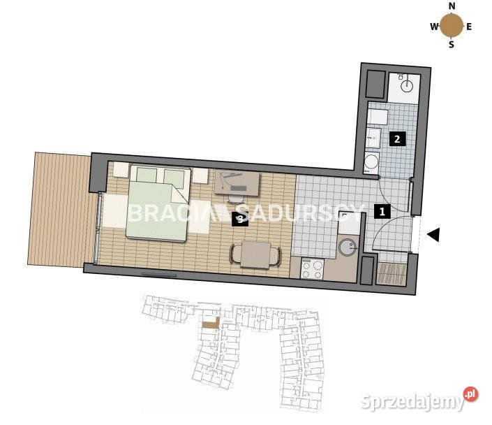 Mieszkanie Kraków 39m2 1 pokój
