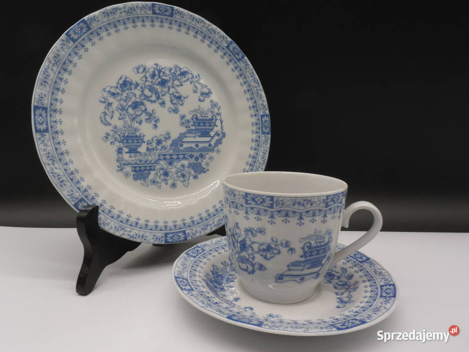 Zestaw śniadaniowy z porcelany trio herbaciane