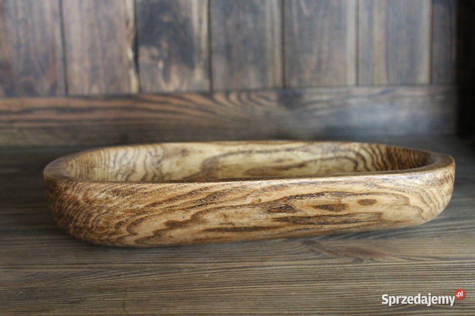 drewniana misa półmisek jesionowy wielkopolskie Siekierki Małe